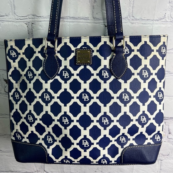 Dooney & Bourke Navy and White Bag - Picture 2 of 14